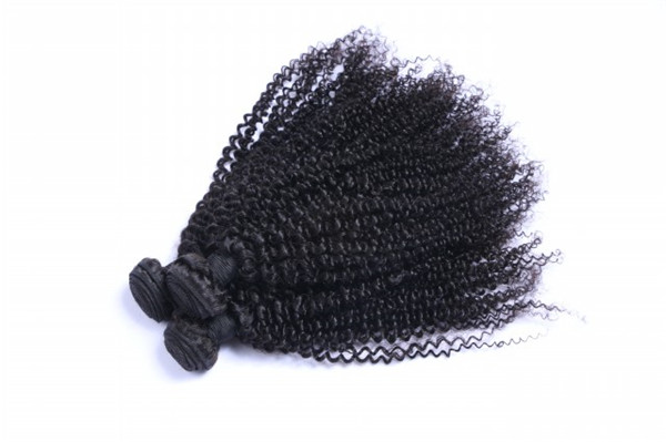 Kinky curl virgin Peruvian hair machine weft    ZJ0096